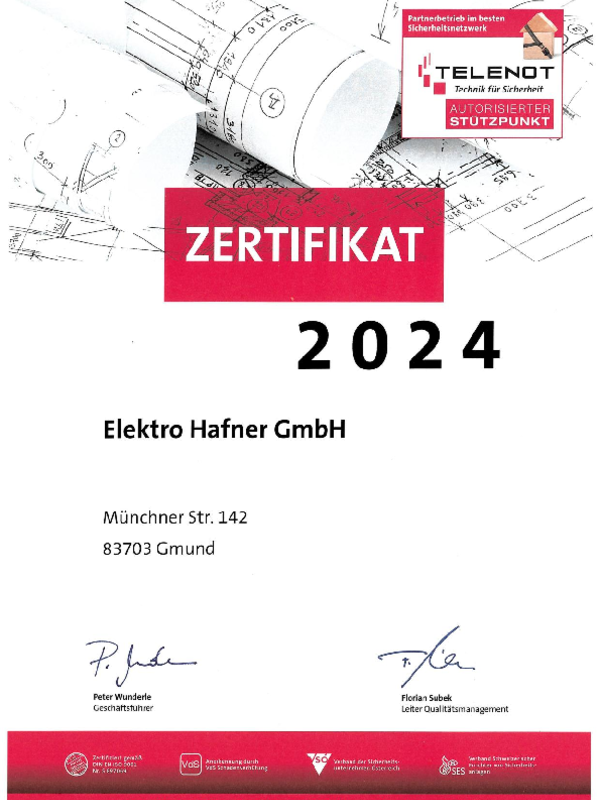 autorisierter Telenot Stützpunkt bei Elektro Hafner GmbH in Gmund am Tegernsee