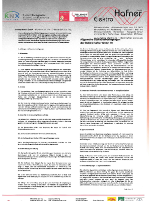 Allgemeine Geschäftbedingungen bei Elektro Hafner GmbH in Gmund am Tegernsee