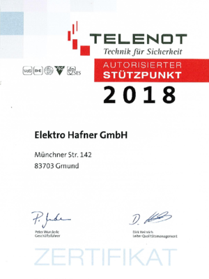 autorisierter Telenot Stützpunkt bei Elektro Hafner GmbH in Gmund am Tegernsee
